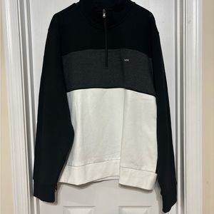 Michael Kors men’s quarter zip up sweatshirt. Size XL. Color black/ white